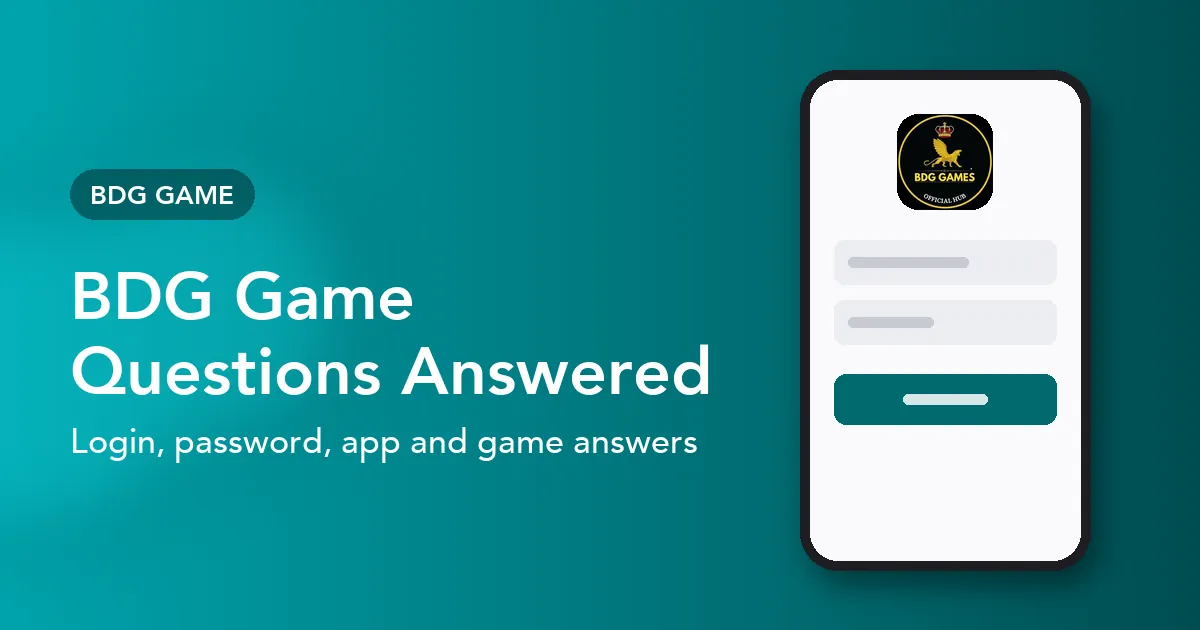 Banner showing a BDG Game screen on a phone with the words BDG Game Questions Answered