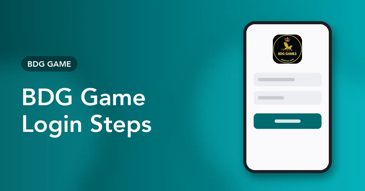 Banner showing the BDG Game sign-in screen on a phone beside the words BDG Game Login Steps